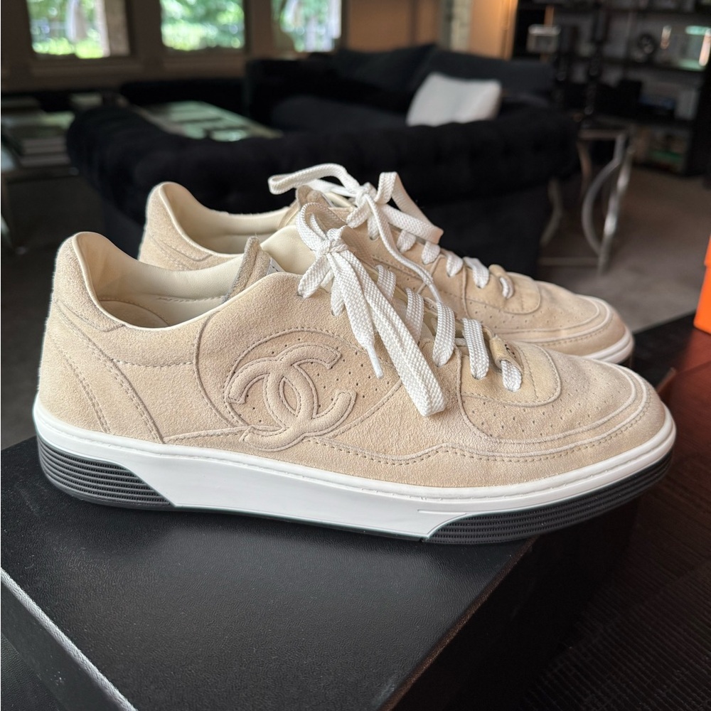 Chanel Beige Suede Sneakers size 41.5